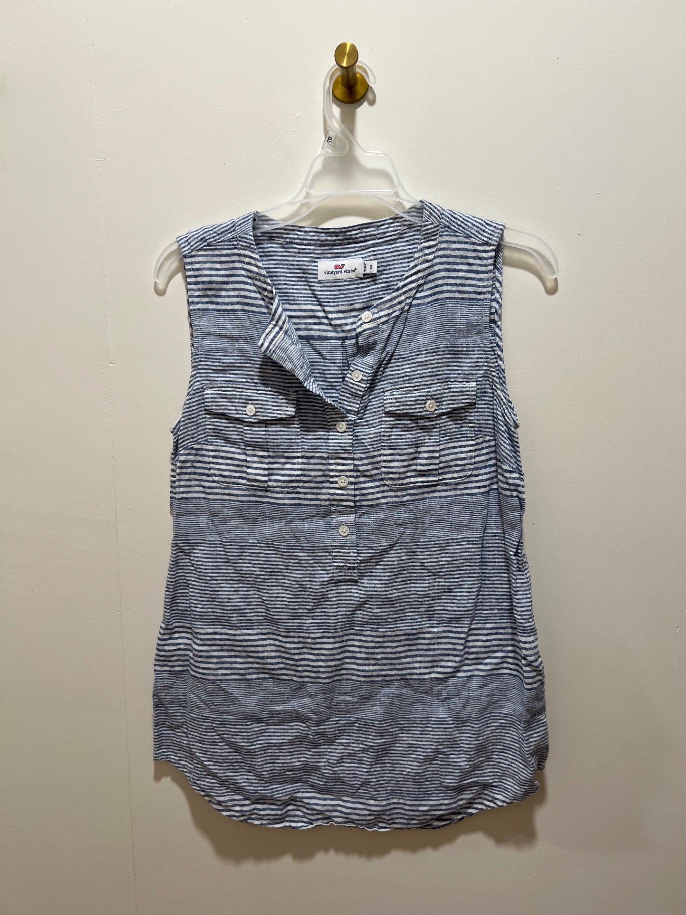 Vineyard Vines Top 2 Blue and White
