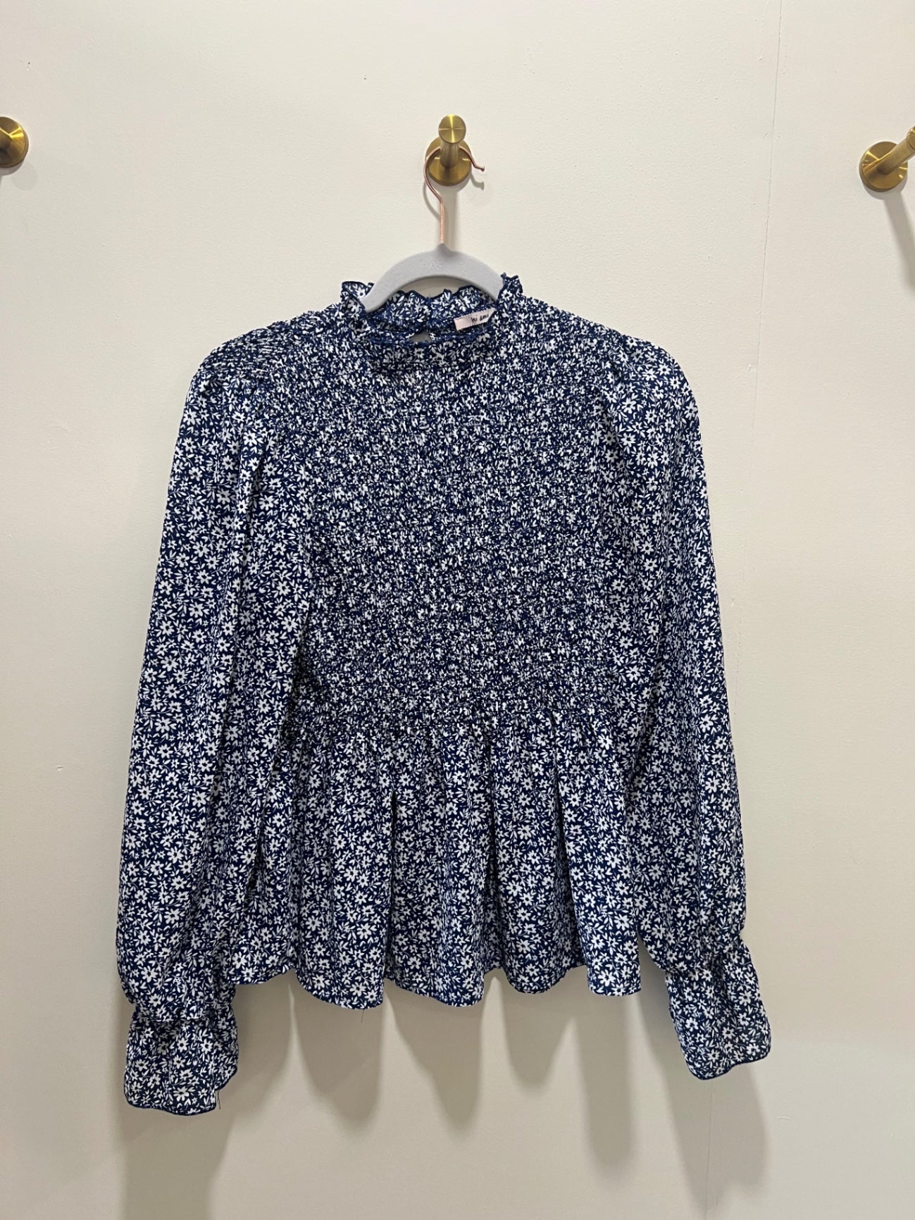 Blouse Small Navy blue and white