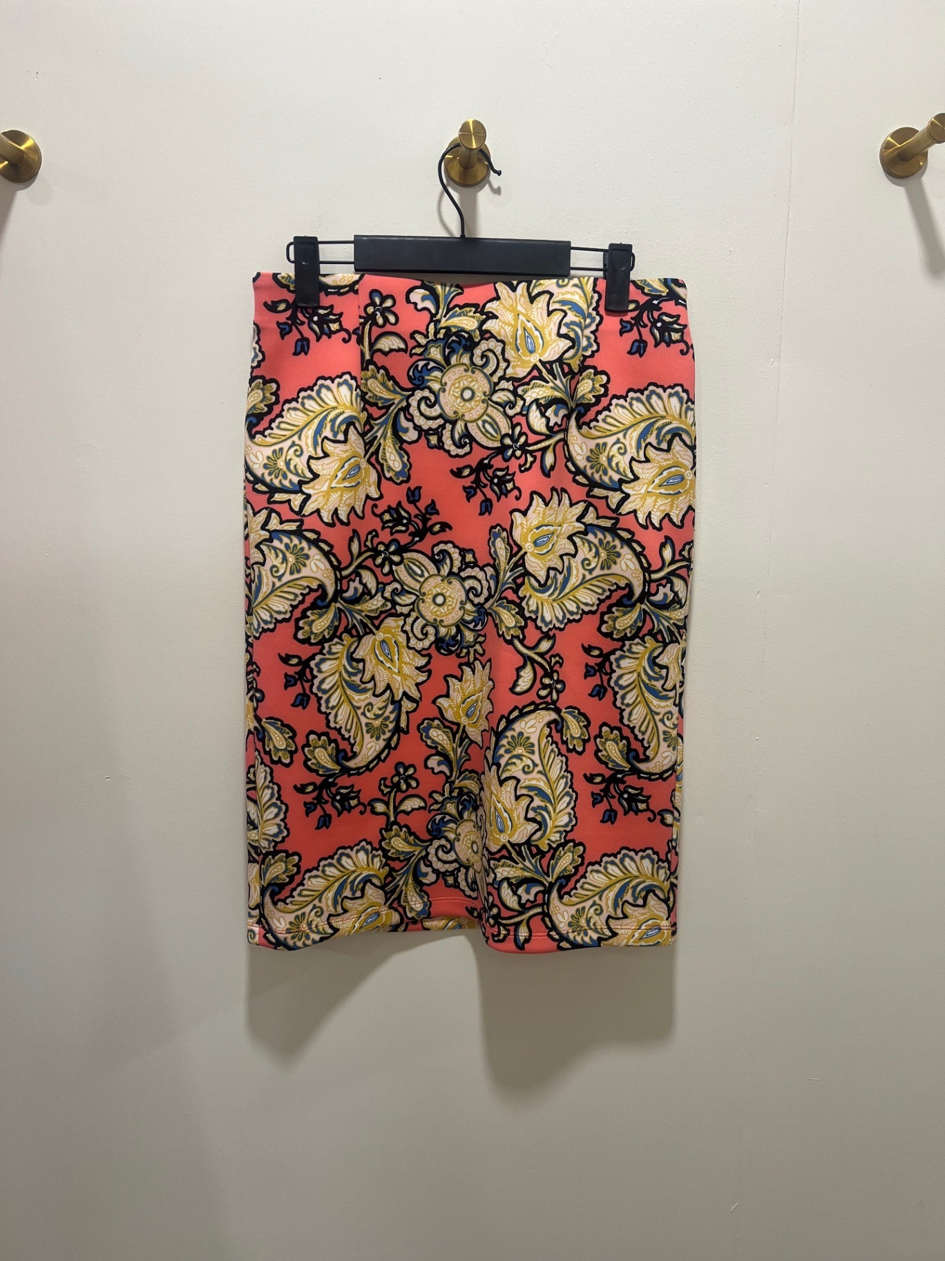 Unknown Skirt Medium Pink with floral pattern (yellow, black, blue, white)