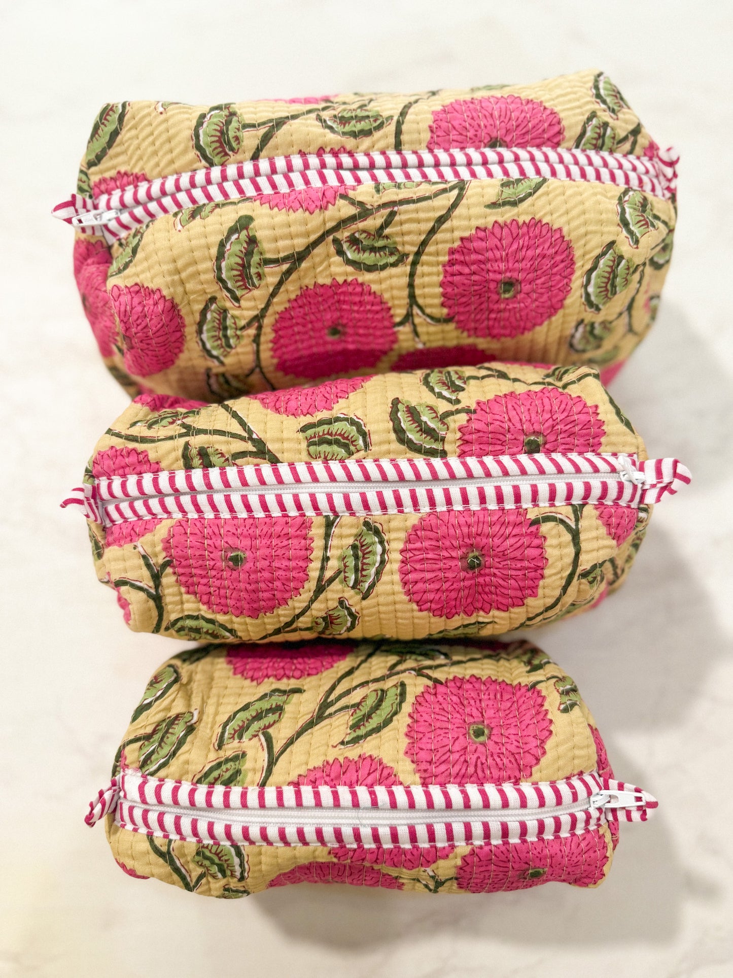 The Small Pink Bloom Quilted Bag