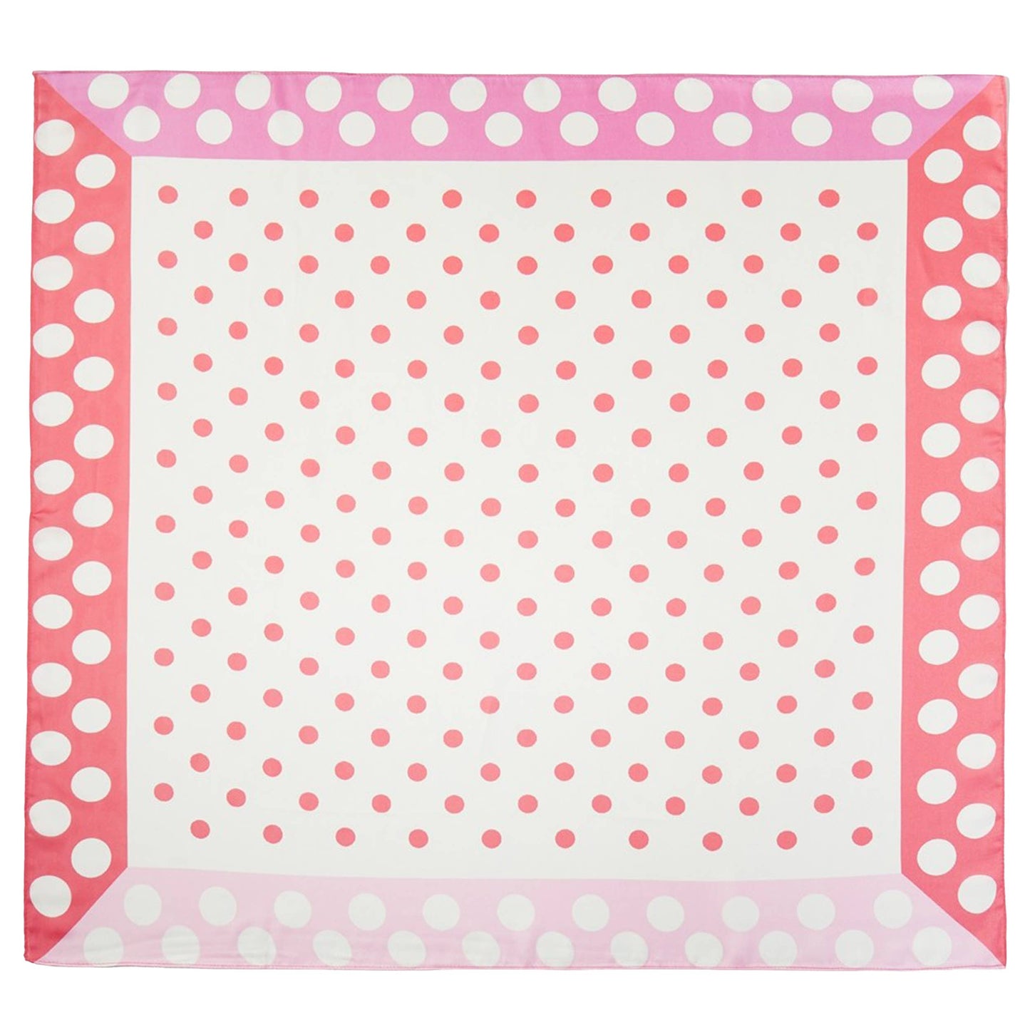 Pink Polka Dots with Color Edge Scarf Bandana