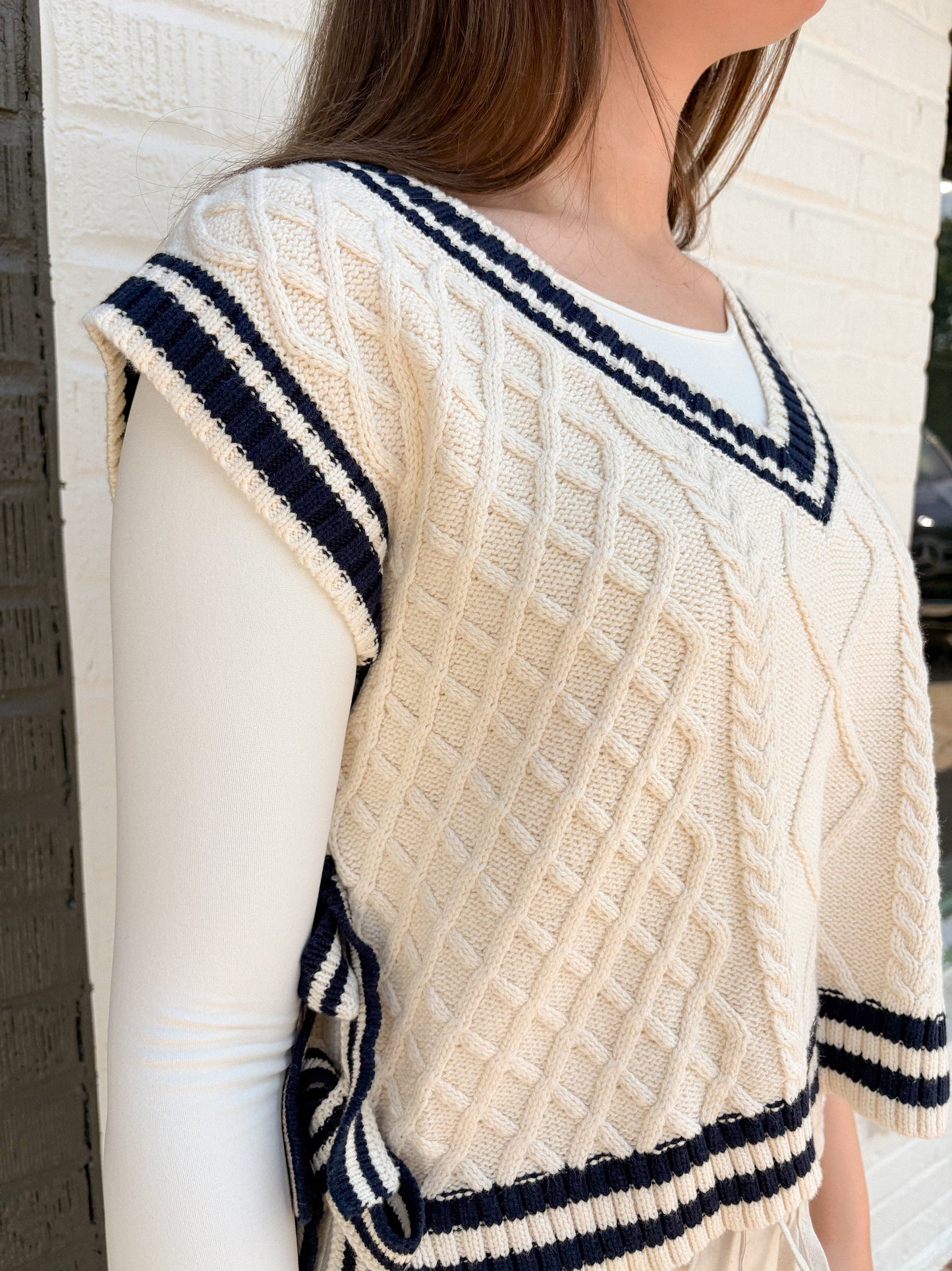 The Cream Side Tie Vest