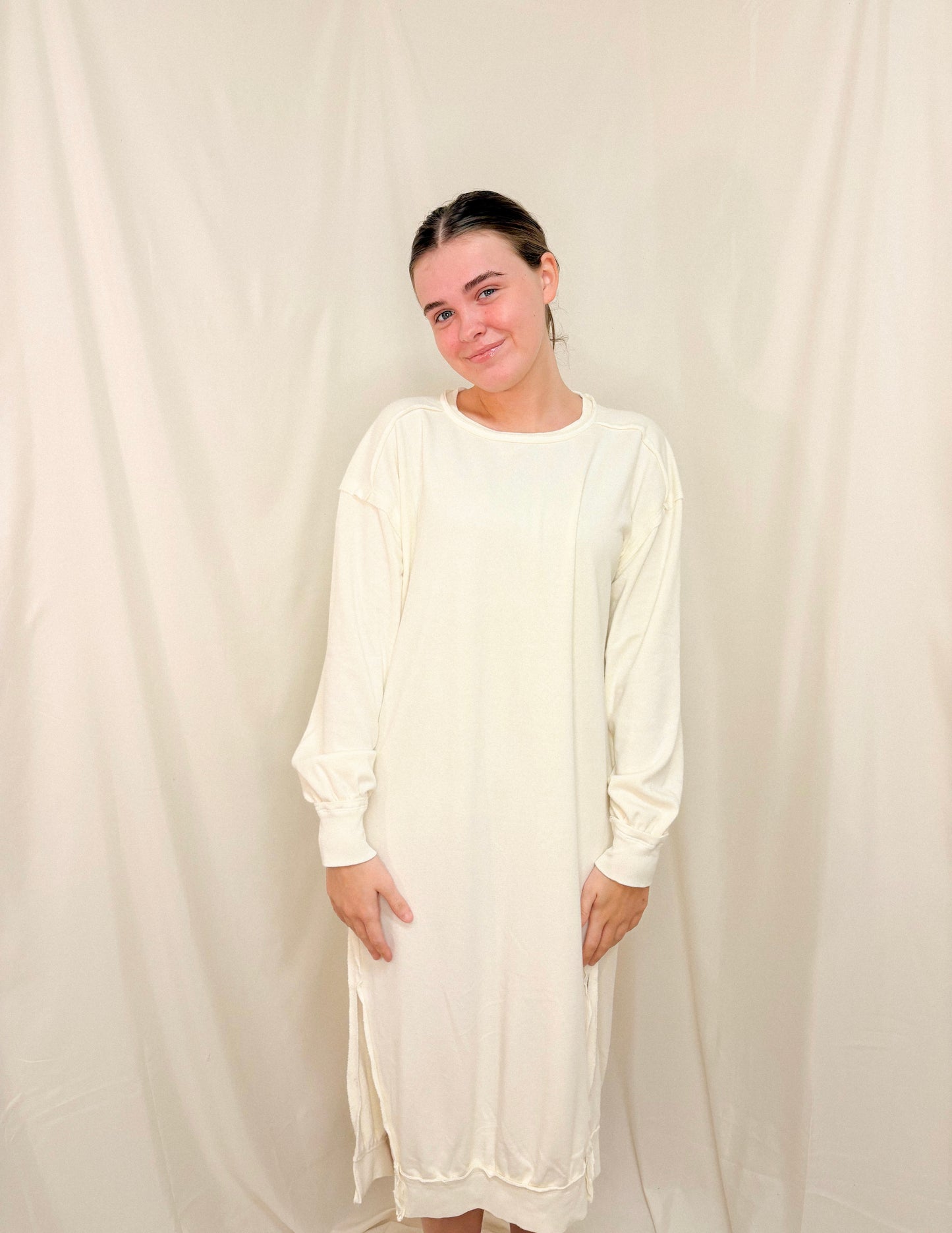 The Swiss Coffee Cozy Sweatshirt Dress