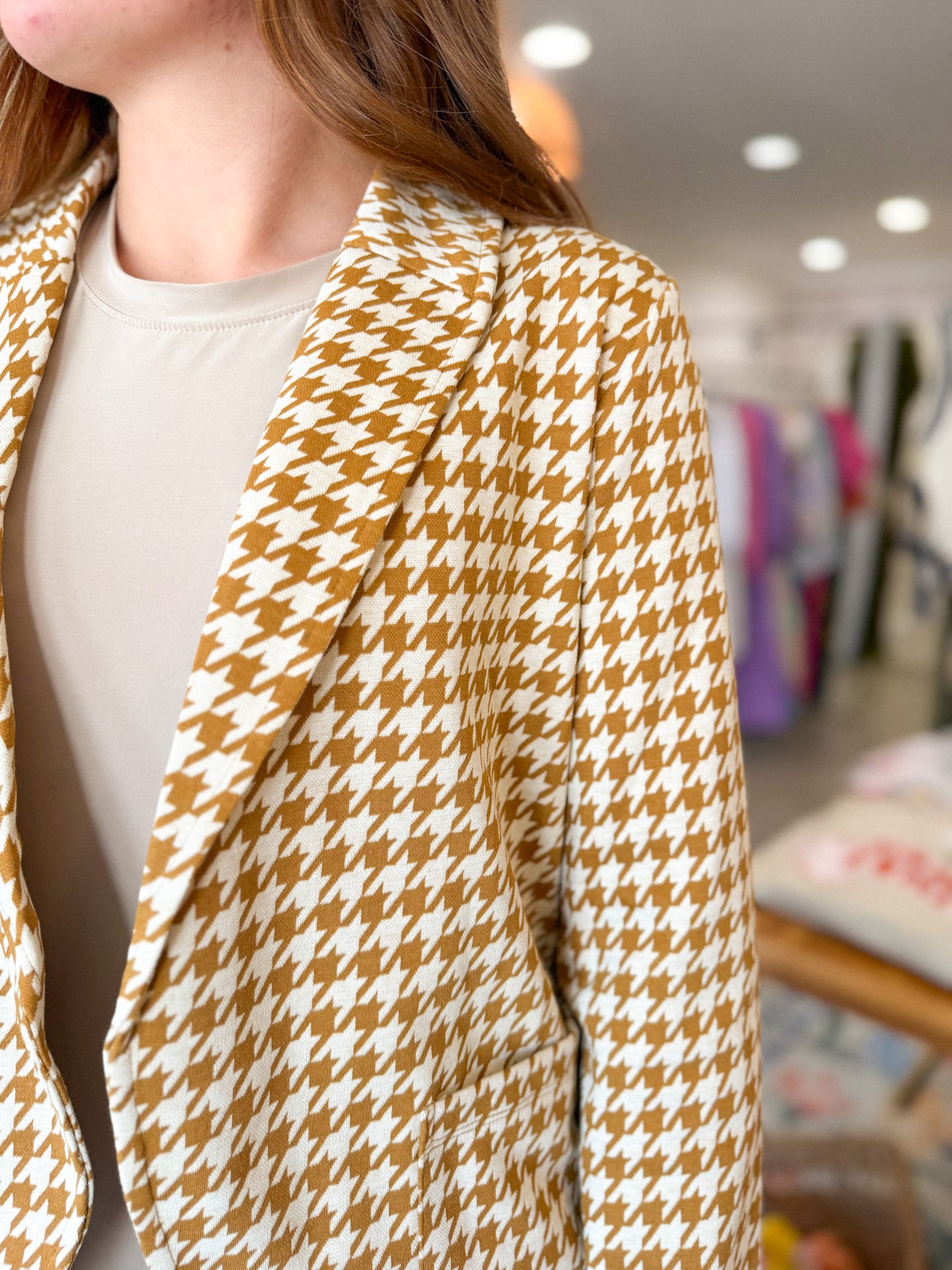 The Houndstooth Shawl Blazer