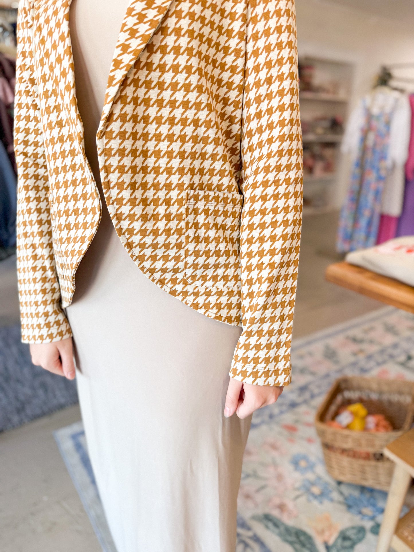 The Houndstooth Shawl Blazer