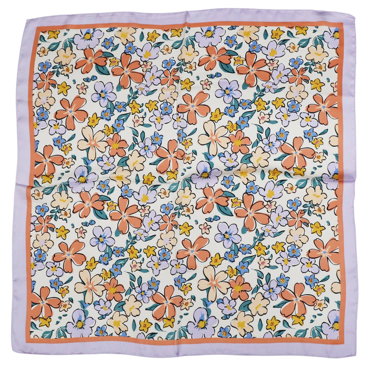Purple Floral Bandana Summer Scarf