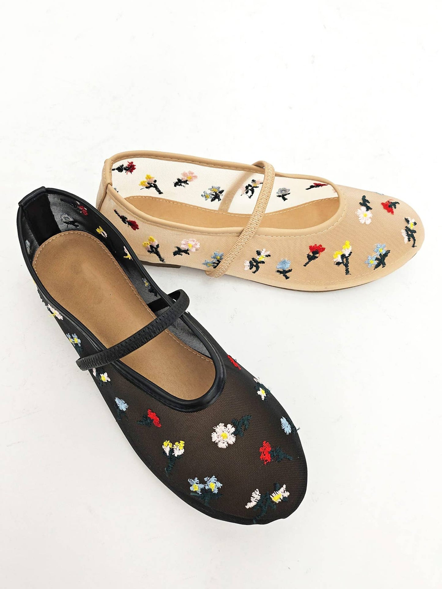 THE MESH FLOWER EMBROIDERY FLAT