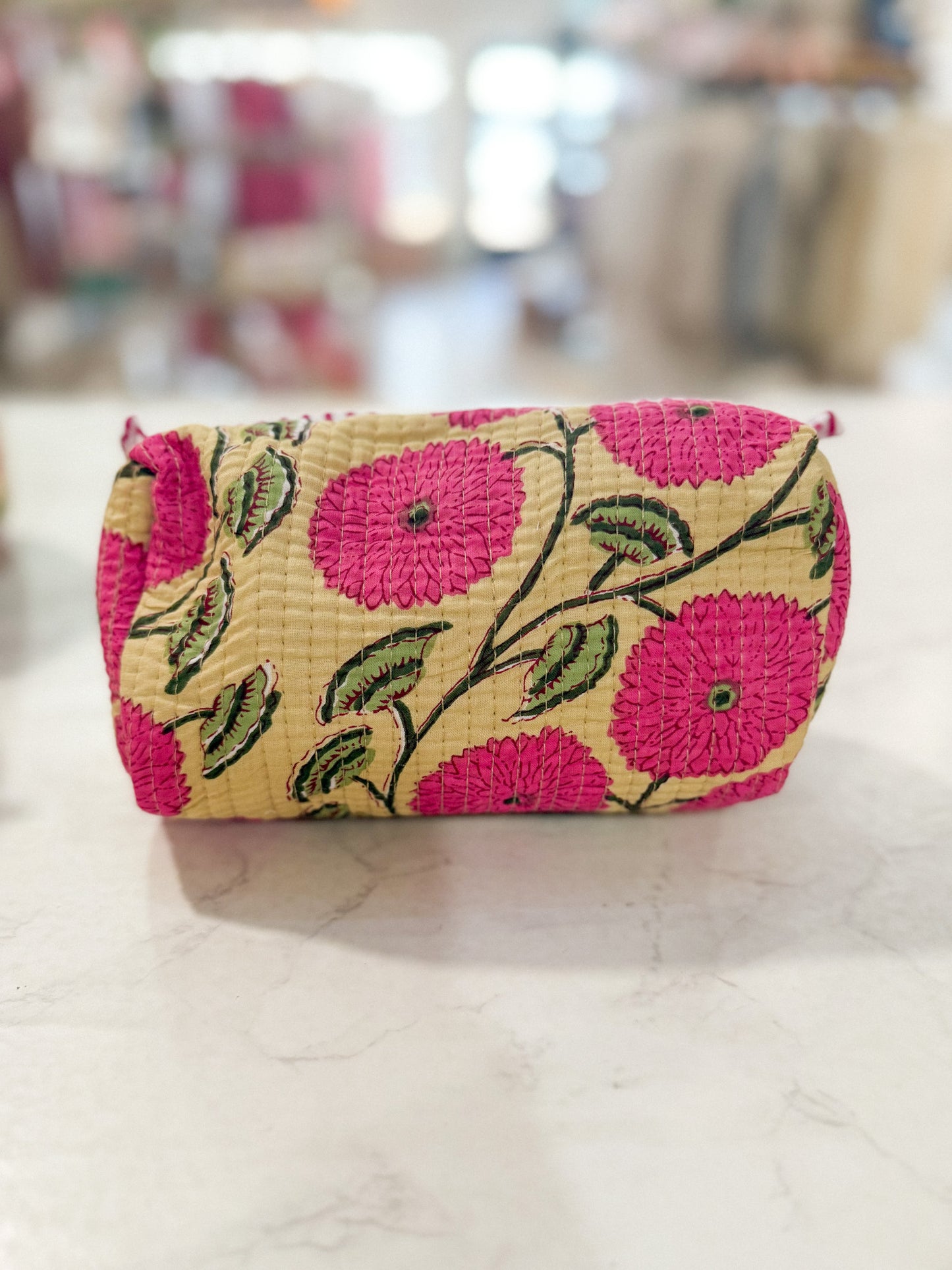 The Small Pink Bloom Quilted Bag