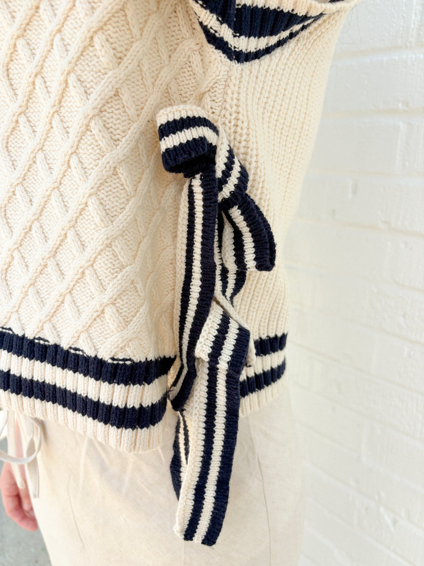 The Cream Side Tie Vest