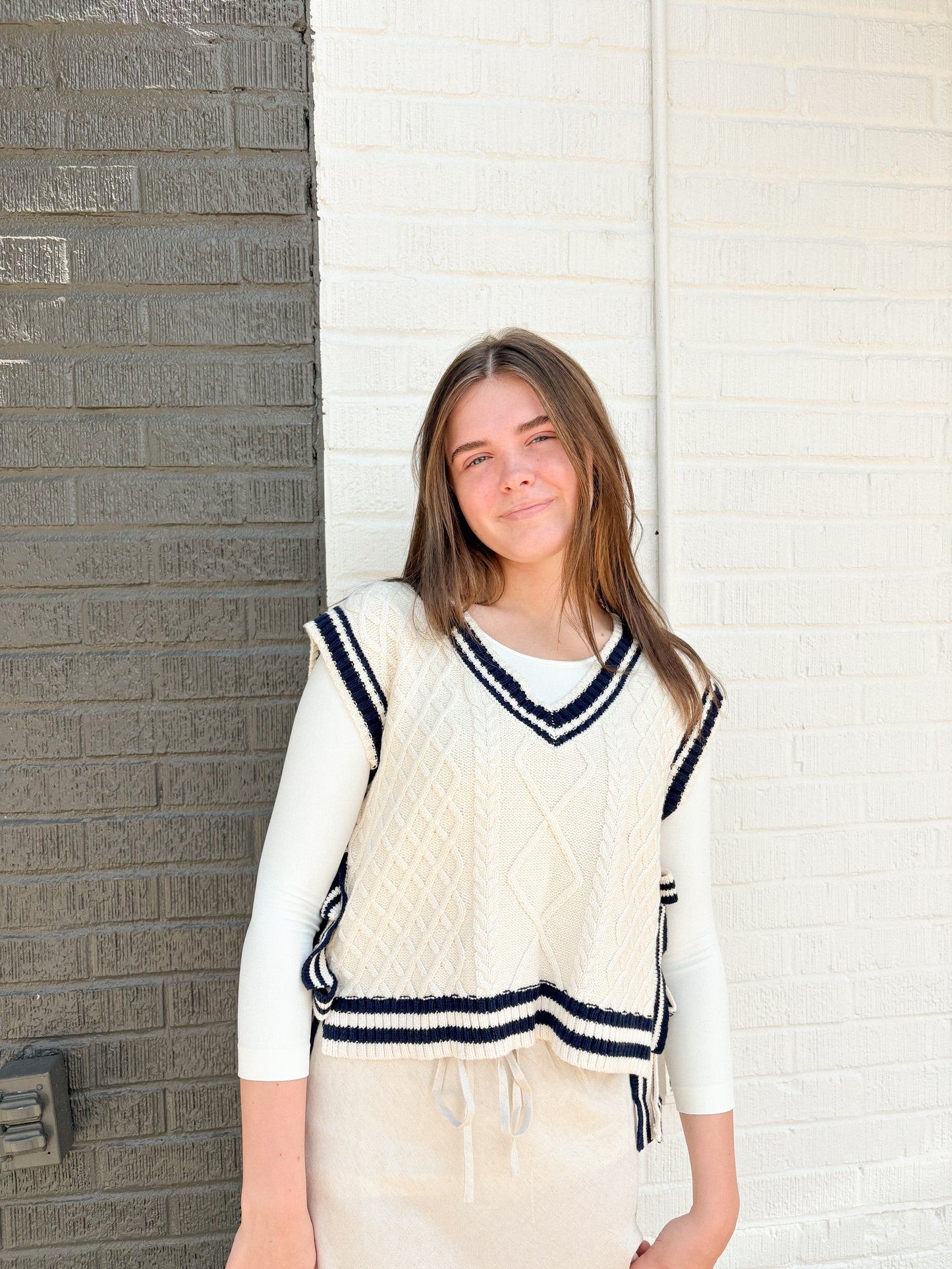 The Cream Side Tie Vest