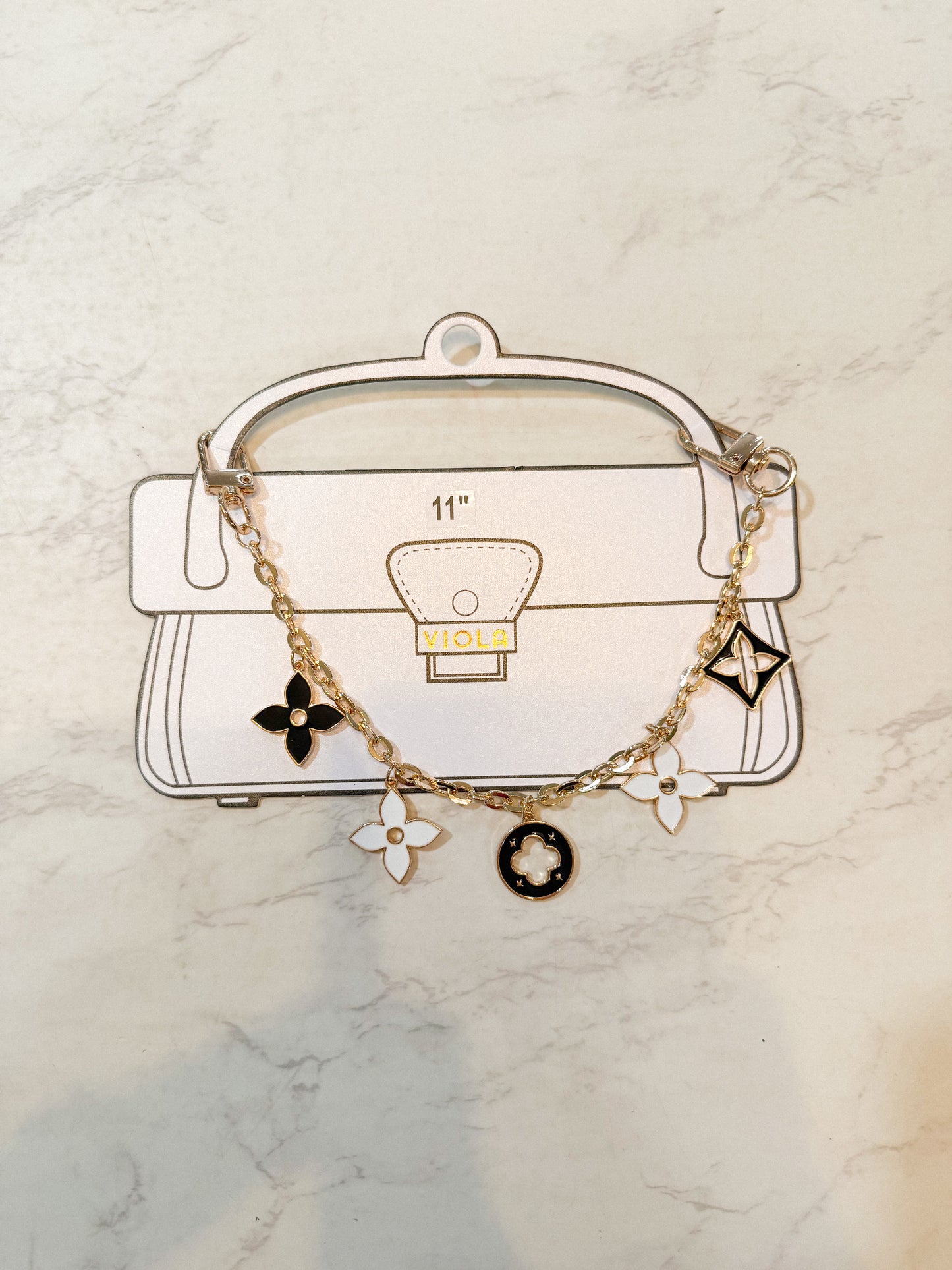 Ivory & Noir Clover Charm
