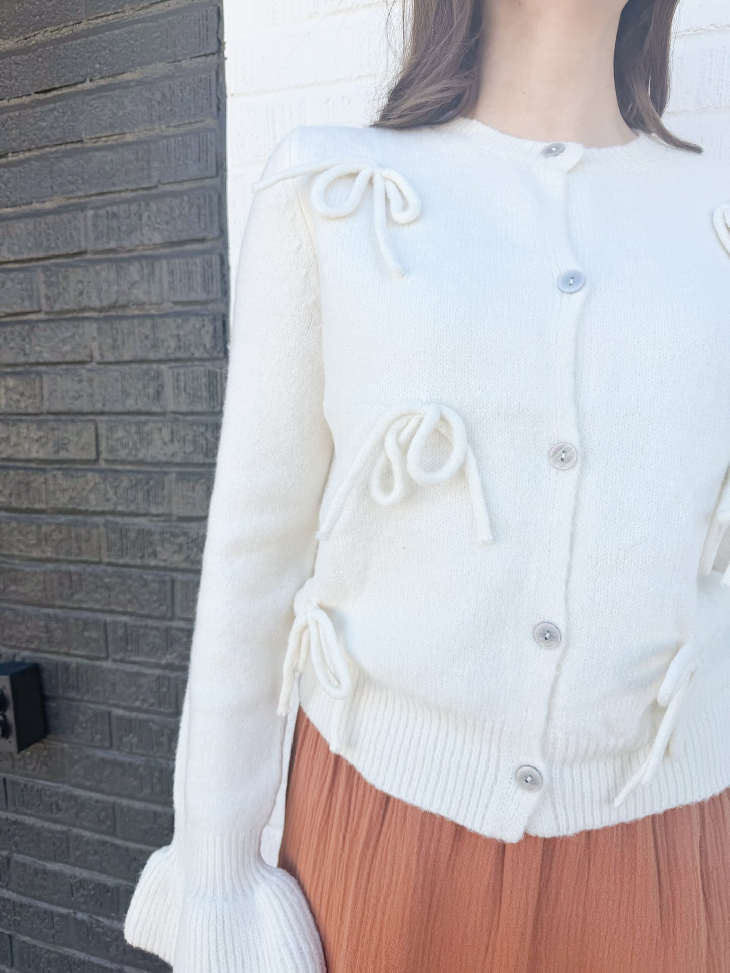 The Bow Knit Button Up