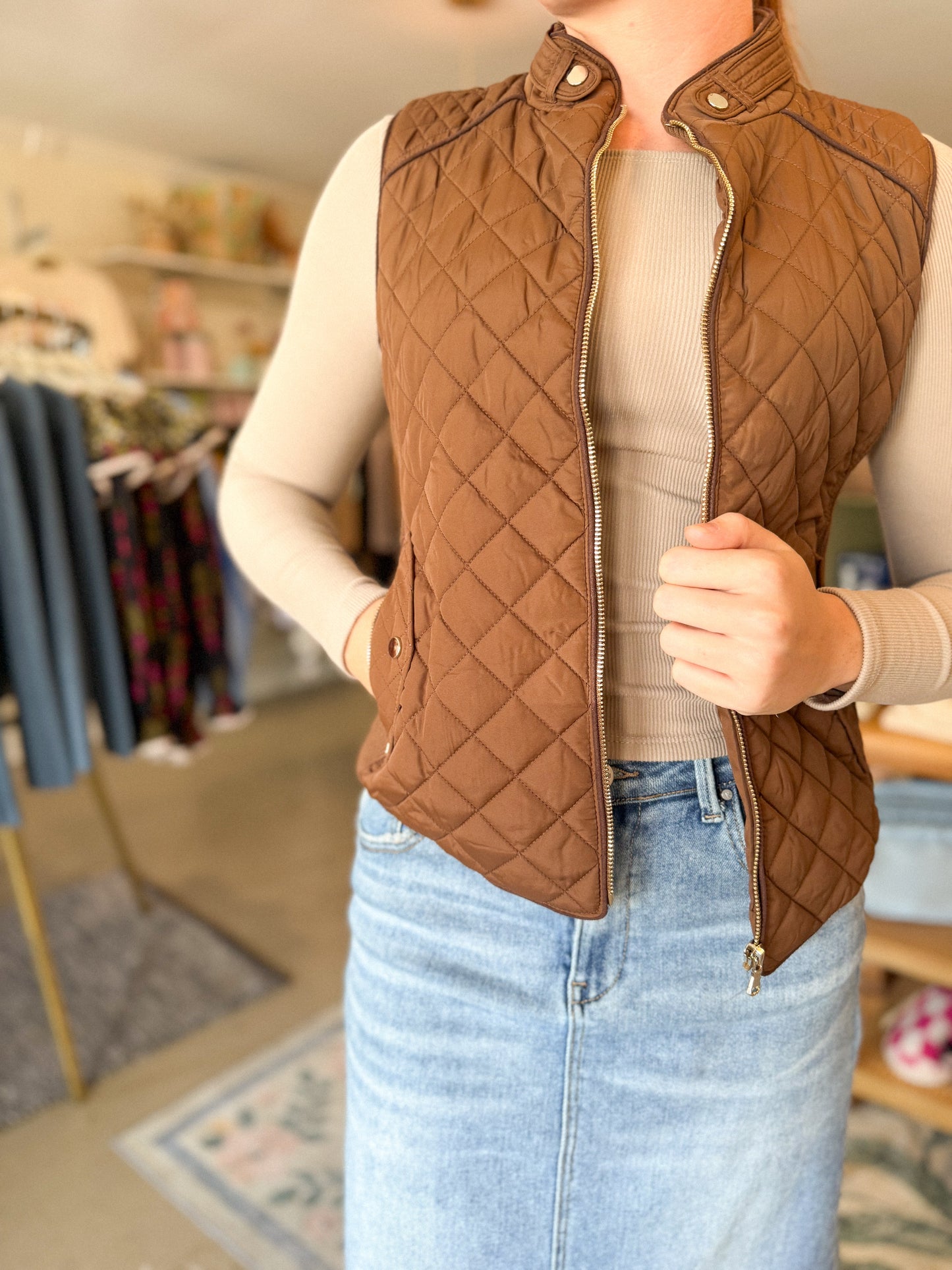 The Hazelnut Quilted Vest