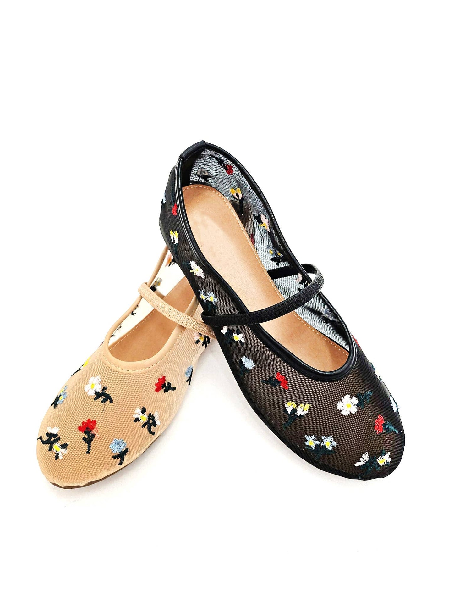 THE MESH FLOWER EMBROIDERY FLAT