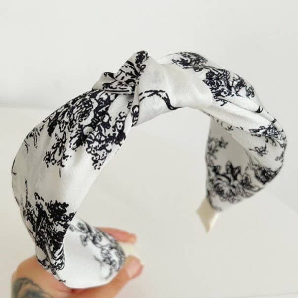 FLORAL TOILE PATTERN HEADBAND