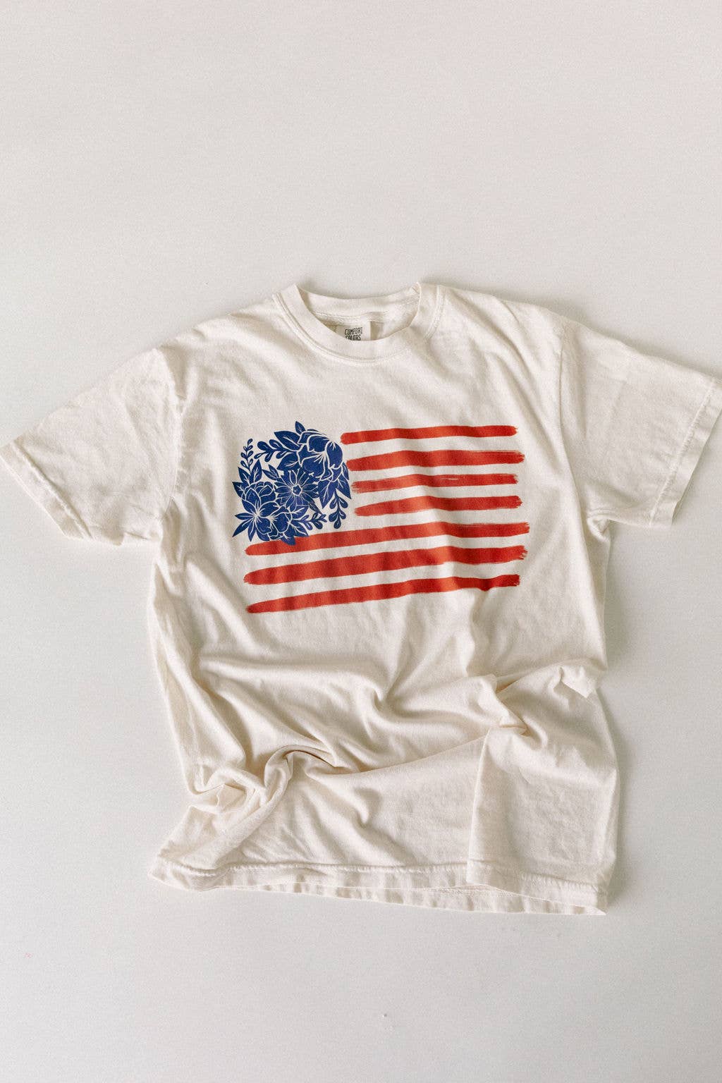 The Floral American Flag Top