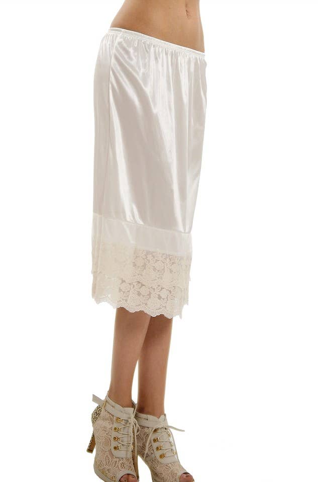 Women Slip Skirt Extender - black & white