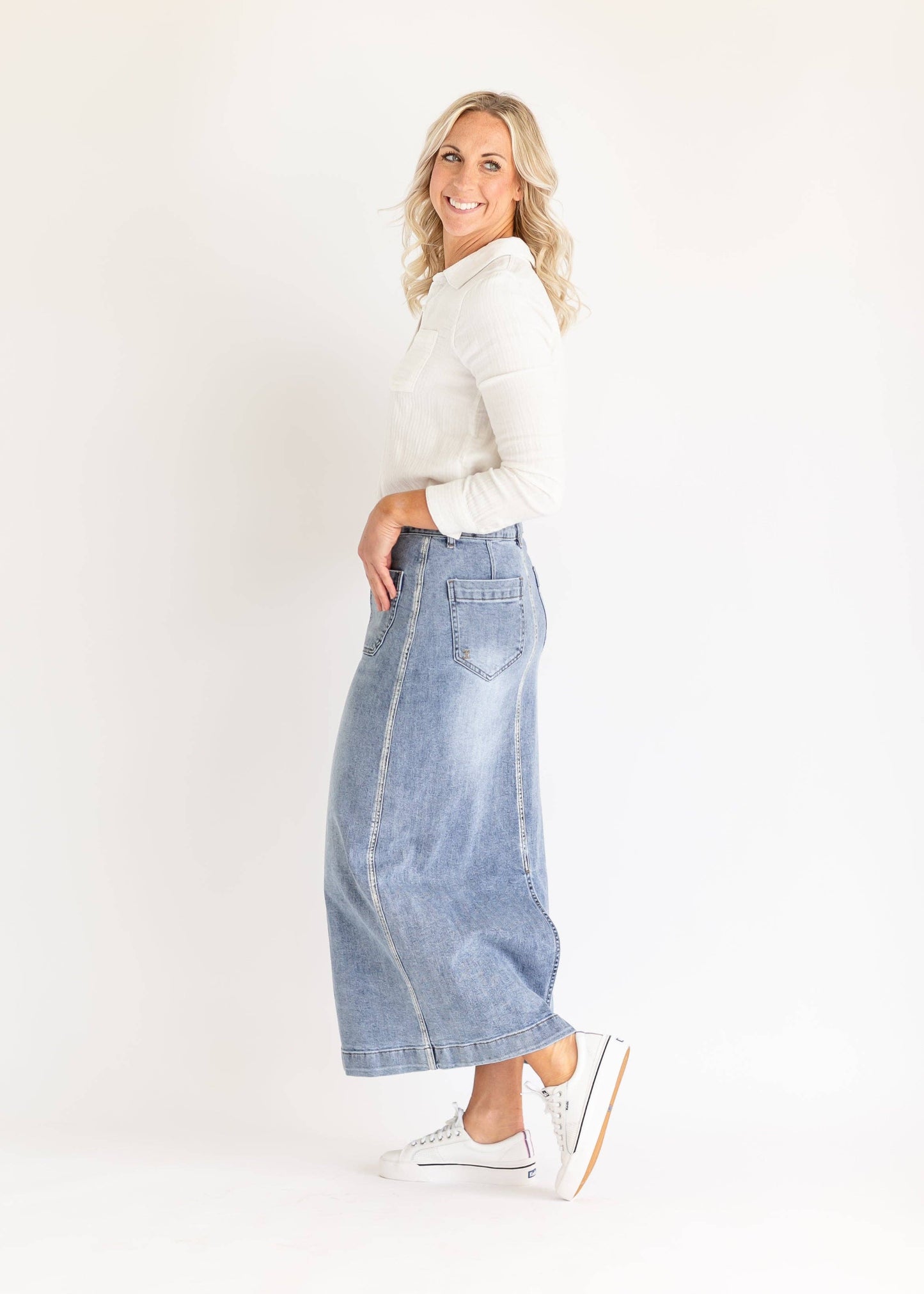 Elin Front Pocket Maxi Skirt