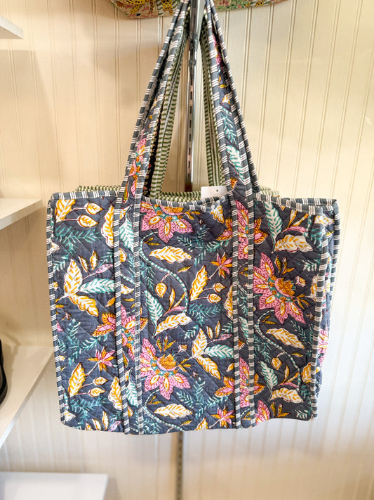 The Midnight Bloom Quilted Bag