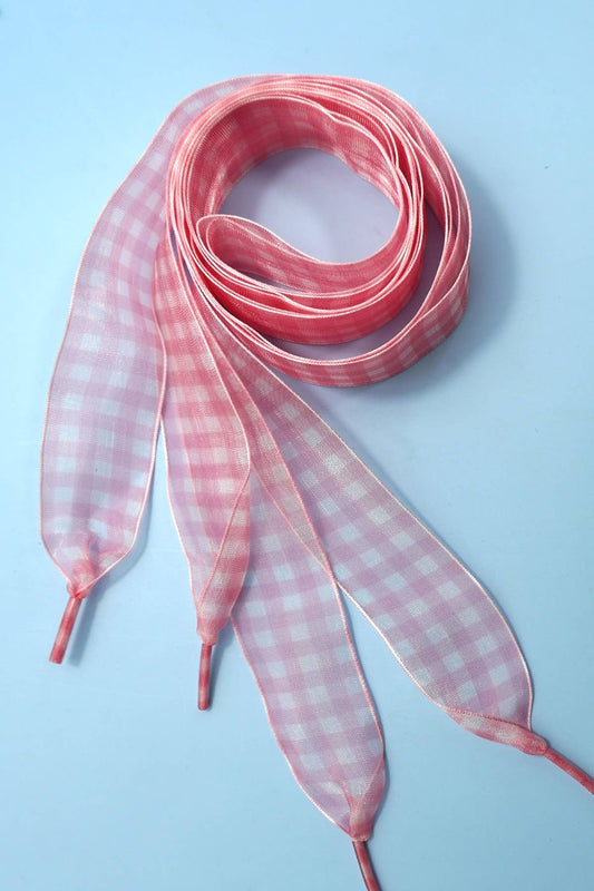 Pink Checkered Laces