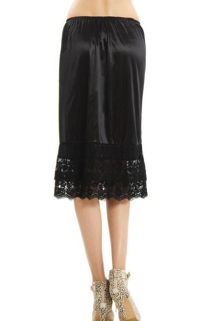 Women Slip Skirt Extender - black & white