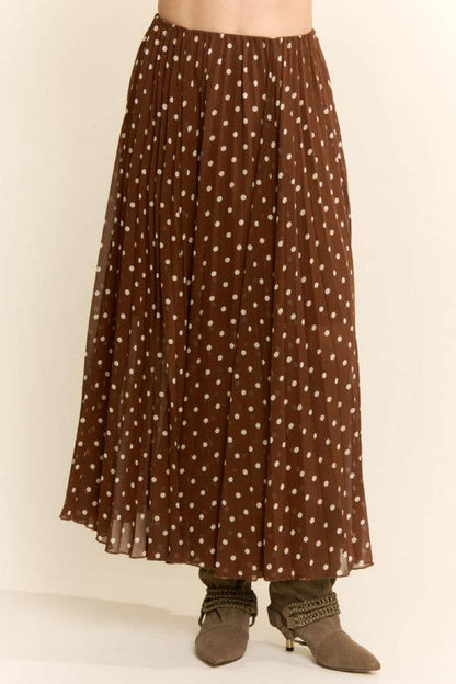 Polka Dot Pleated Skirt