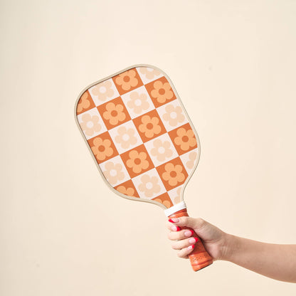 Pickleball Paddle-Flower Check Brown