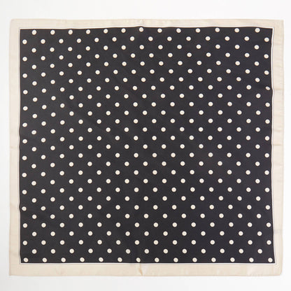 Black Polka Dots Silky Bandana Scarf