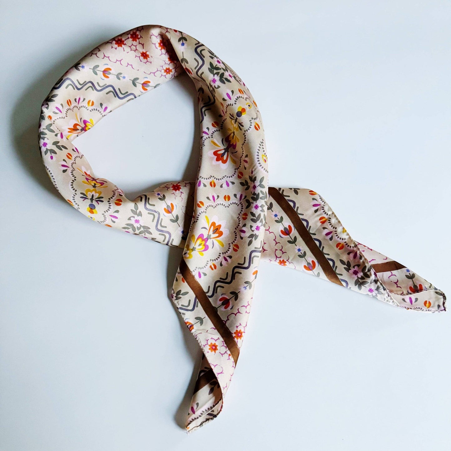 Satin Scarf Amber Garden