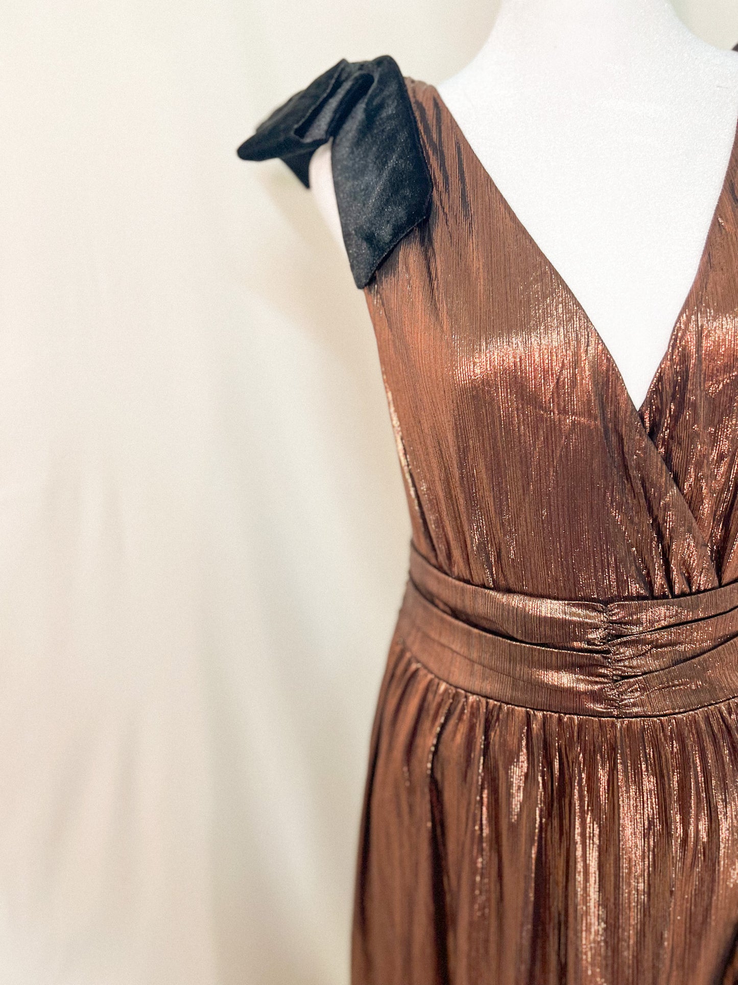 Bronze tiered maxi dress