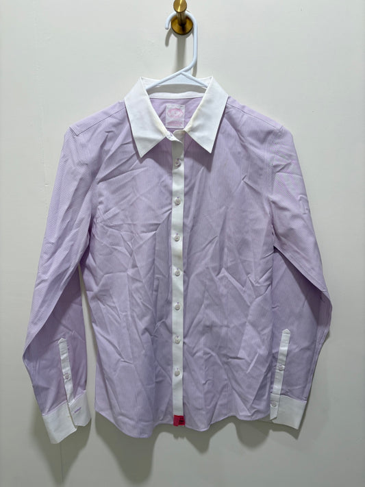 Brooks Brothers Shirt 8 Lavender and white