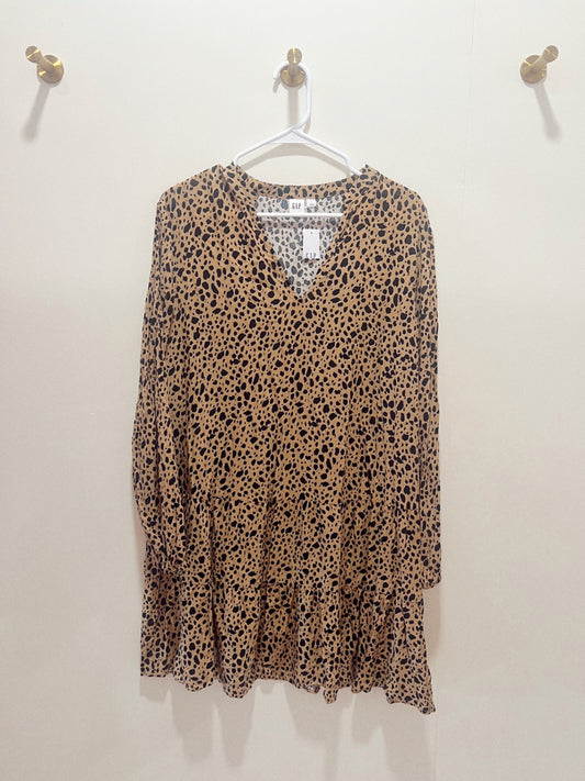 GAP Dress Large Beige with black spots