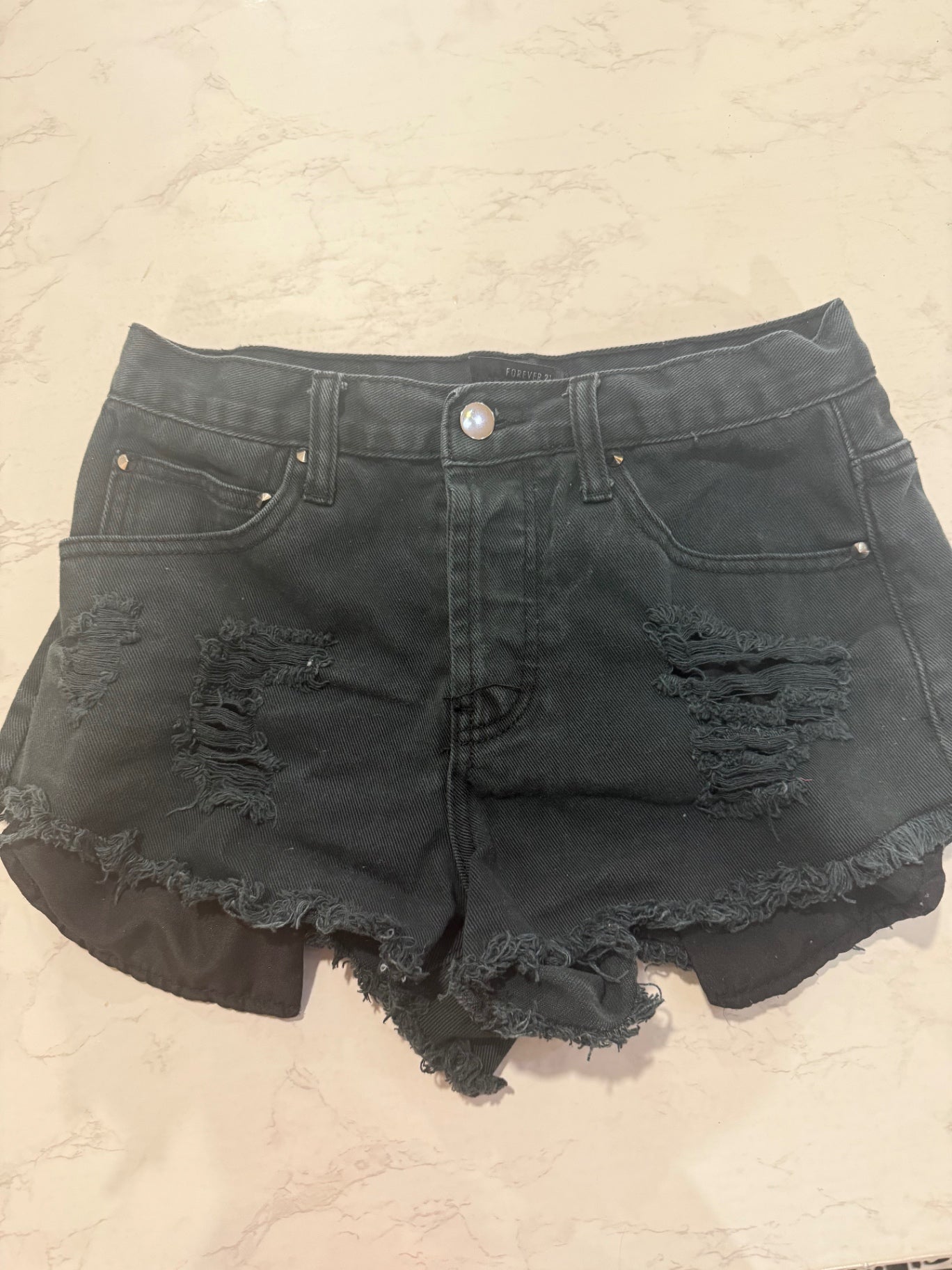 Forever 21 Denim shorts 26 Black