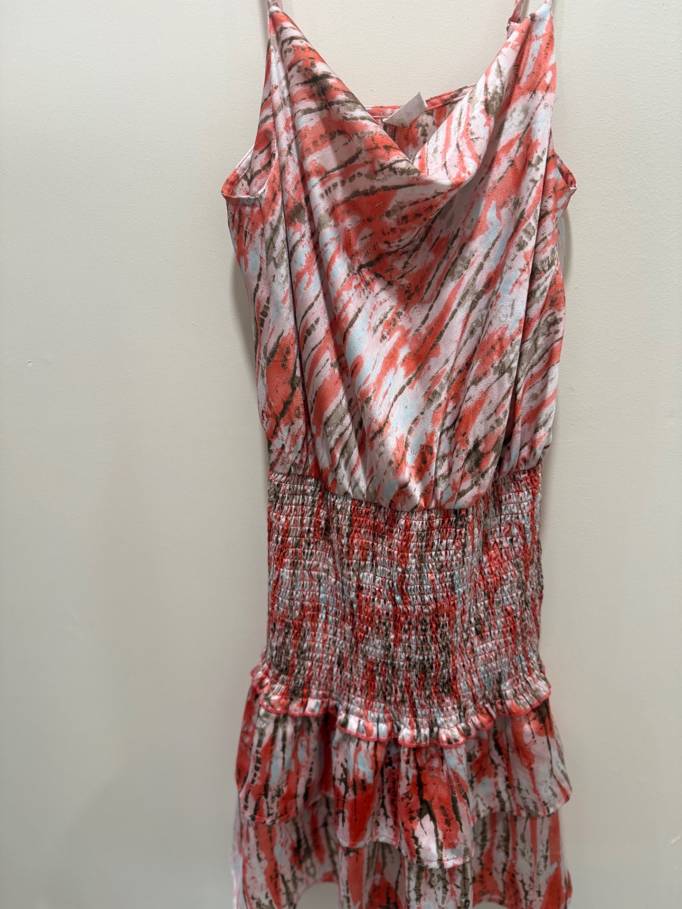 Glam Dress Small Red and white with hints of beige and black