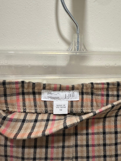 J.Jill Pants 14p Beige with red and black checkered pattern