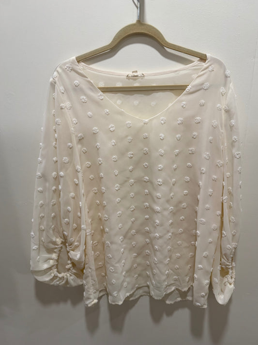 Oddy Blouse Large Cream/White
