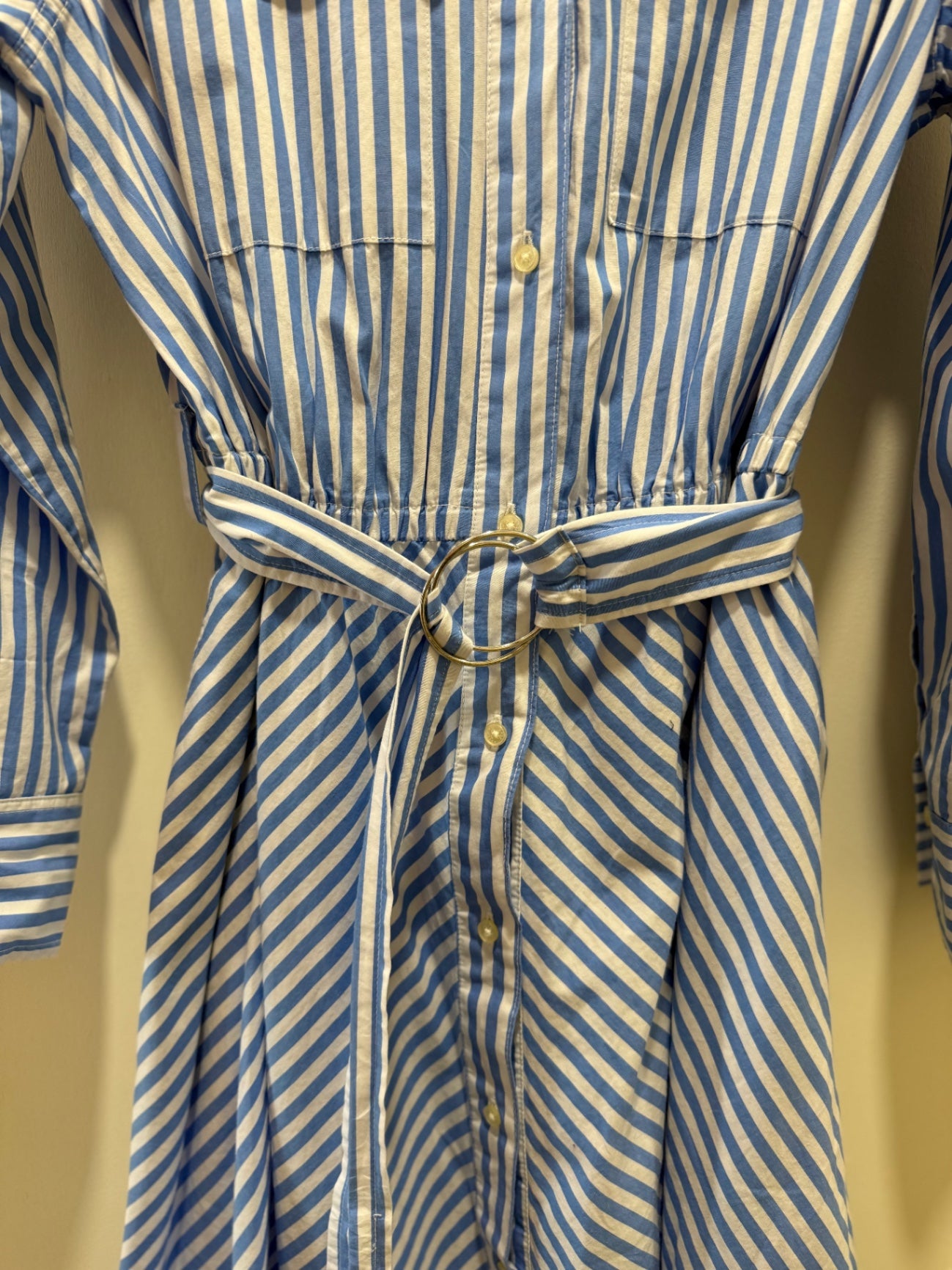 FREE ASSEMBLY Dress Large Blue and white striped