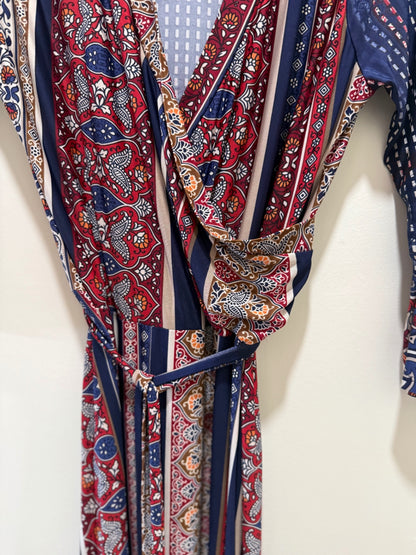 tua Dress Large Multicolor (Red, Blue, White, and Beige)