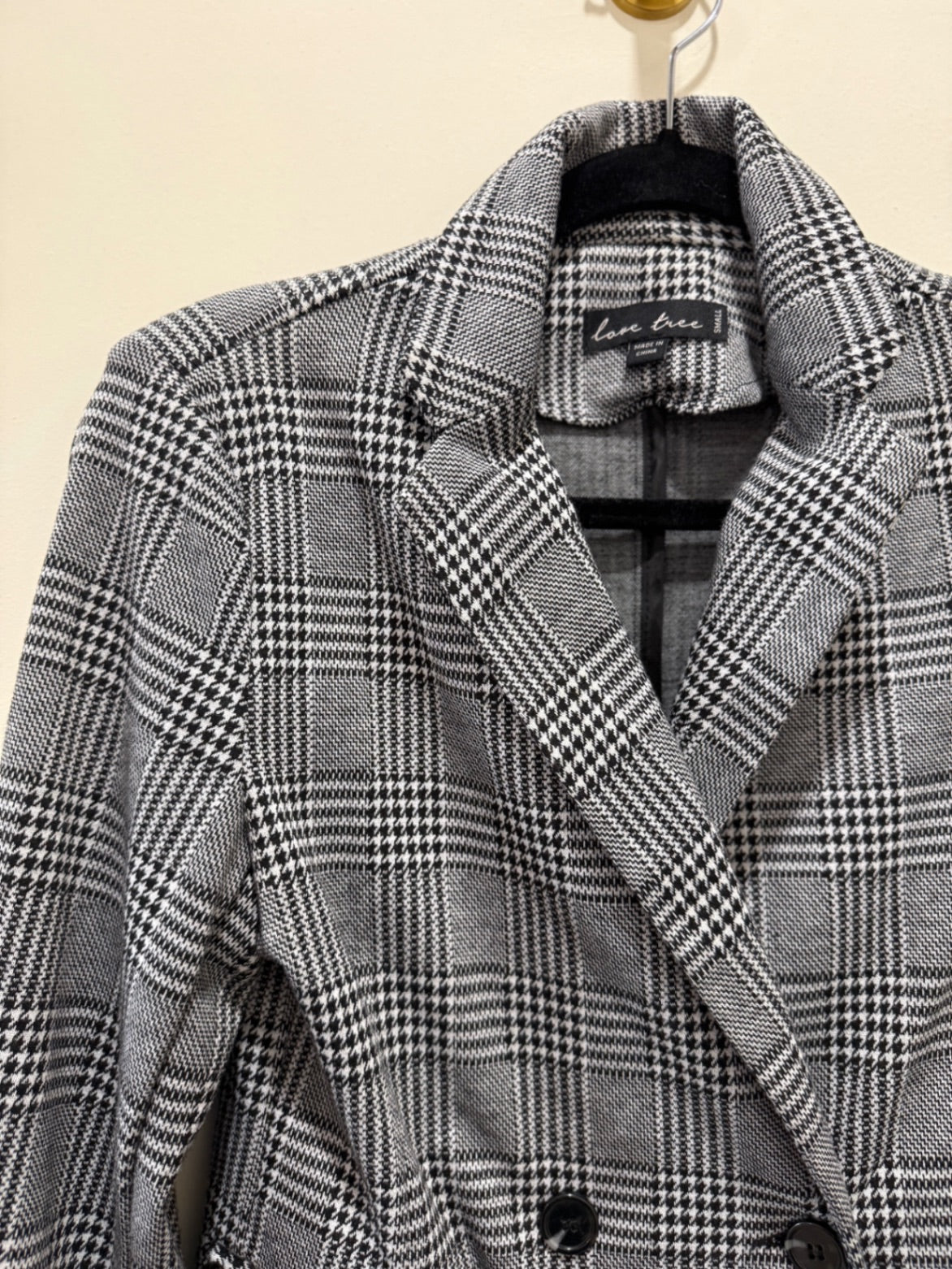 Love Tree Blazer Small Black, White and Grey
