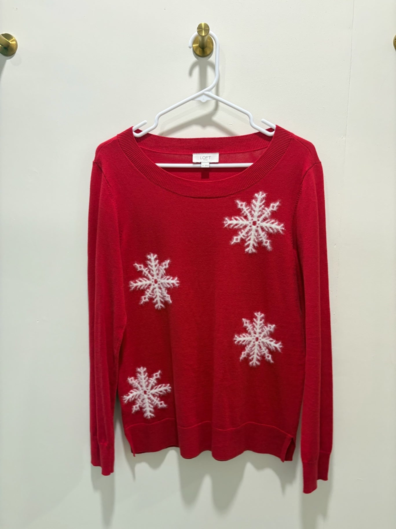 LOFT Sweater Medium Red