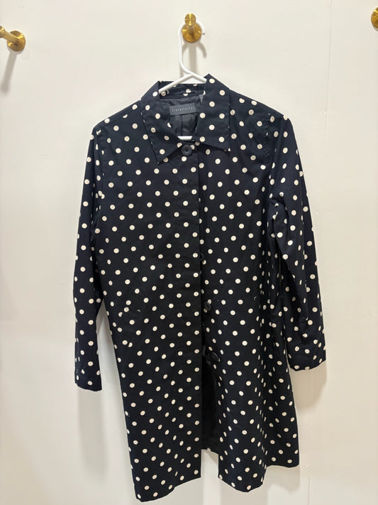 (relativity) Blouse Small Navy blue with white polka dots