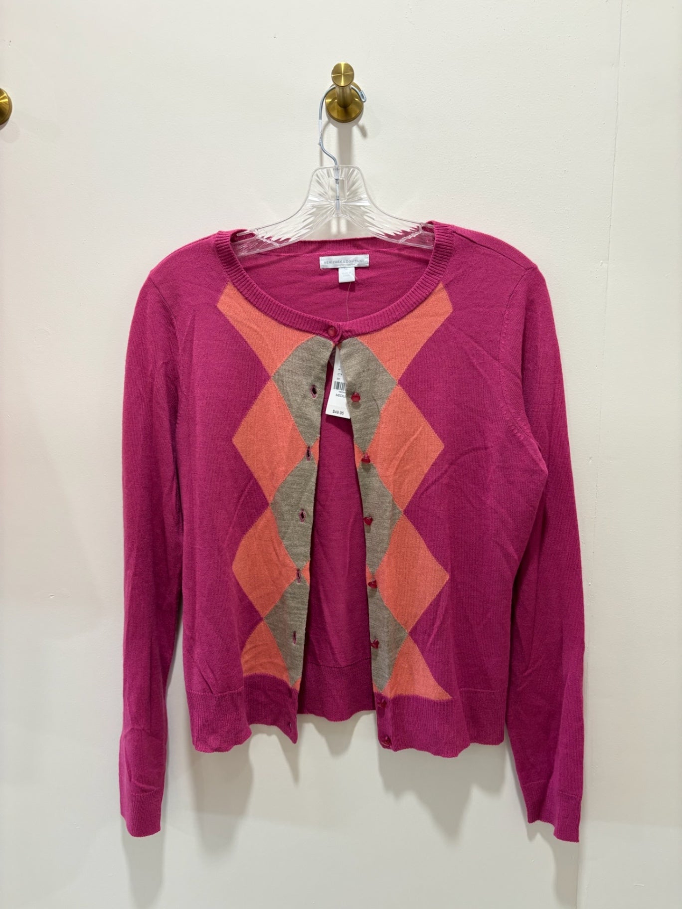 New York Collection Cardigan Medium Pink