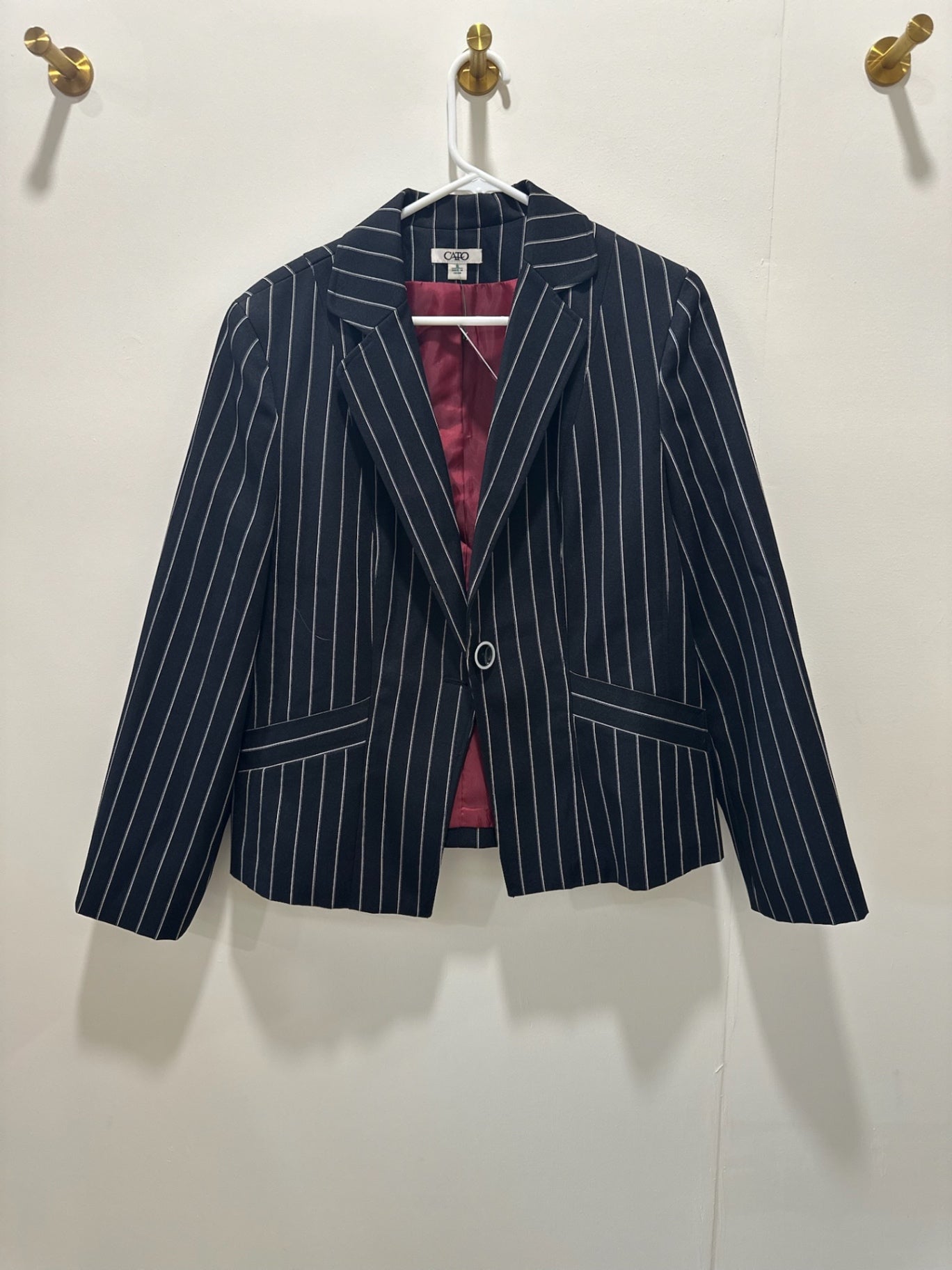 Cato Jacket 16 Navy with white pinstripes