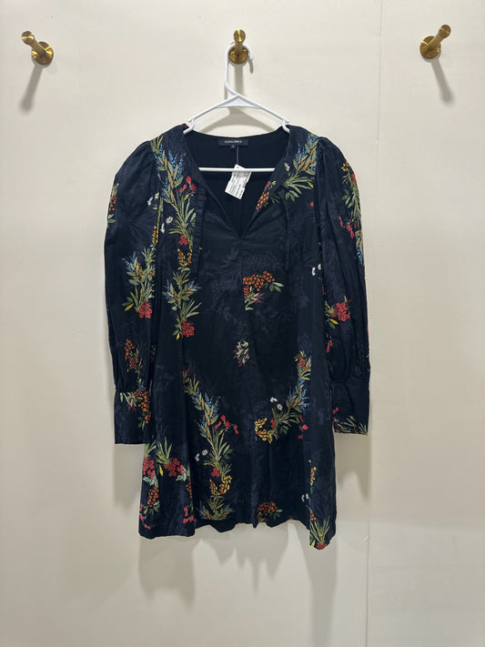 Dress Small Navy blue with multicolored floral pattern