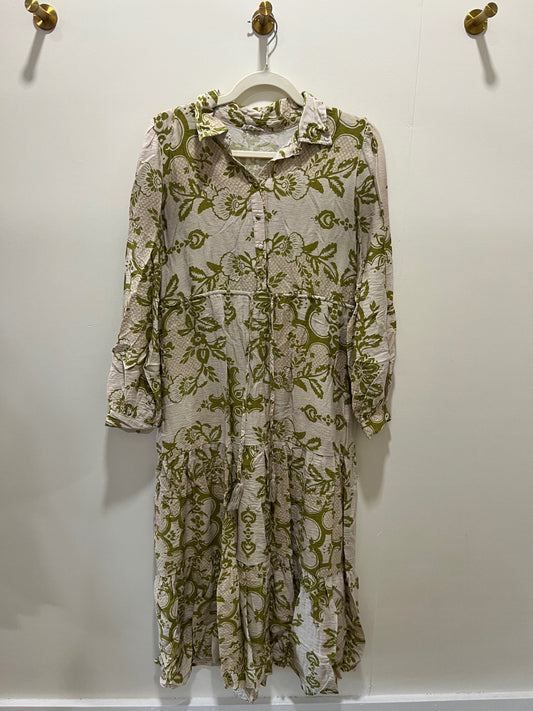Jodifl Dress Small Beige and Olive