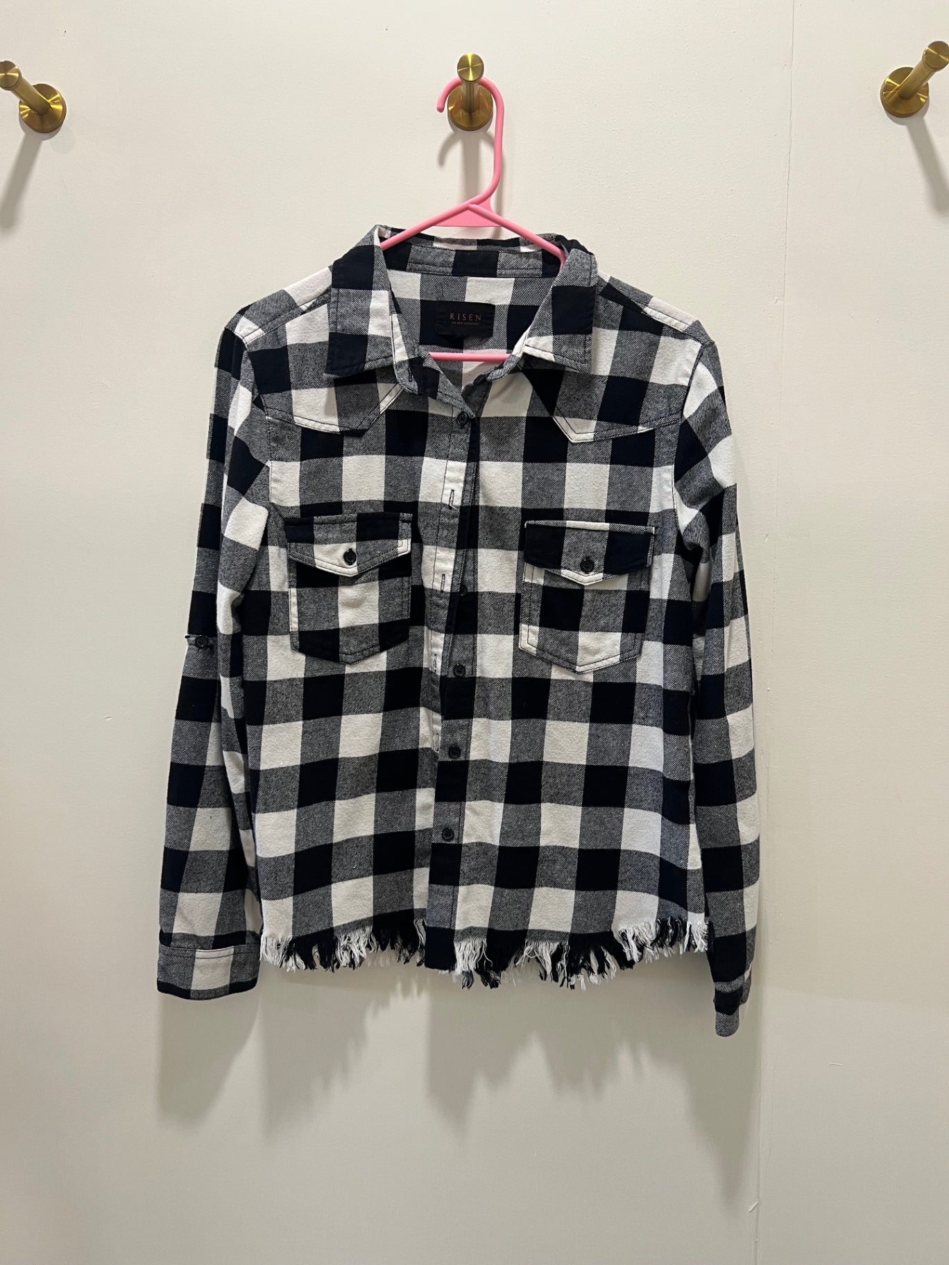 RISEN Shirt Medium Black and white