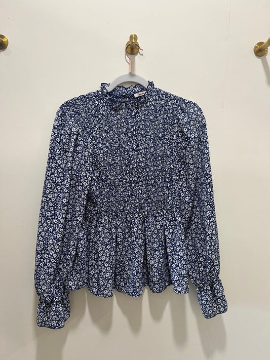 Blouse Small Navy blue and white