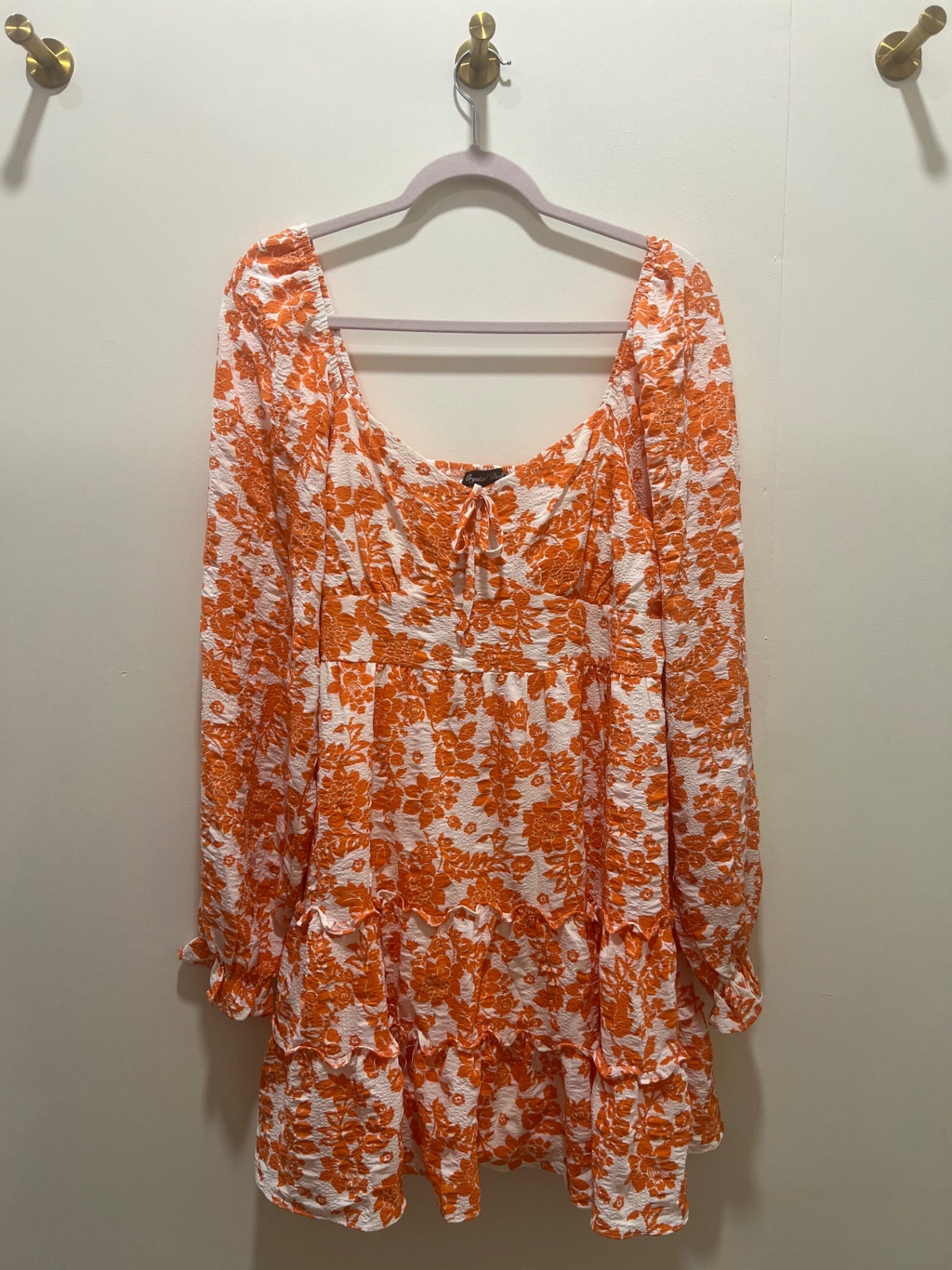 Dress XL Orange and White