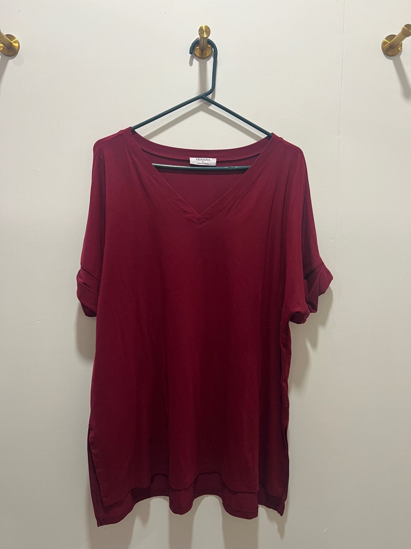 ZENANA Top Large Burgundy