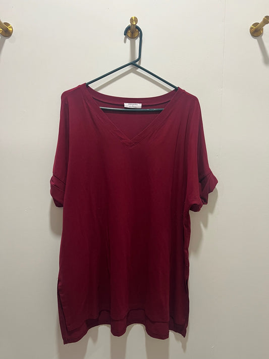 ZENANA Top Large Burgundy
